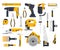 Work tools set, construction, carpentry, woodwork vector