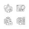 Work trackers linear icons set