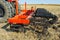 Work of the trailed unit for tillage in the field