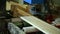 Work of the woodworking shop for the production of boards and glued beams