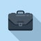 Worker briefcase icon flat vector. Work bag