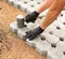 Worker Building Concrete Bricked Floor