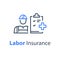 Worker and check list, medical insurance, labor safety, health protection
