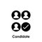 worker, check mark, candidate icon. One of business collection icons for websites, web design, mobile app