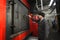 Worker checking work of the steam generation vessel of the boiler-house