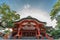 Worker cleaning the front of Nai-haiden (Inner hall of worship) at Fushimi Inari Taisha