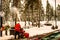 Worker Clearing Snow At Rest Area