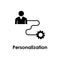 worker, connection, gear, personalization icon. One of business icons for websites, web design, mobile app on white background