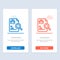 Worker, Document, Search, Jobs  Blue and Red Download and Buy Now web Widget Card Template