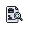 Worker, Document, Search, Jobs  Flat Color Icon. Vector icon banner Template