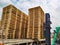 Worker driving forklift to loading wooden pallets from truck to warehouse cargo storage, shipment in logistics and transportation