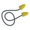 Worker earplugs icon cartoon vector. Noise auditory