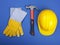 Worker equipment - HardHat Hammer And Gloves