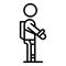 Worker exosuit icon outline vector. Exoskeleton suit