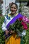 A worker at Hacienda La Compania Roses Plantation near Cayambe in Ecuador with freshly picked roses.