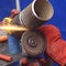 worker hands grinding metal tube with a grinder, preparing for welding