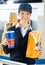 Worker Holding Popcorn And Drink At Cinema