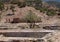 Worker house and donkeys at the Salt pans in the Atlas Mountains of Morocco.