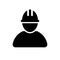 Worker Icon - Contract Labor With Hard Hat Helmet Vector illustration