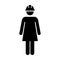 Worker Icon Vector Female Service Person of Building Construction Workman With Hardhat Helmet in Glyph Pictogram Symbol