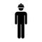 Worker Icon Vector Male Service Person of Building Construction Workman With Hardhat Helmet in Glyph Pictogram Symbol