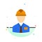 Worker, Industry, Construction, Constructor, Labour, Labor Abstract Flat Color Icon Template