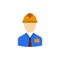 Worker, Industry, Construction, Constructor, Labour, Labor  Flat Color Icon. Vector icon banner Template