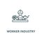 Worker industry vector line icon, linear concept, outline sign, symbol