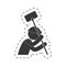 worker man mining tool helmet light figure pictogram