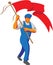 Worker Marching Flag Bearer WPA