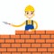 Worker or masonry or stonemason. Vector illustration