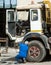 Worker mechanical repairing truck