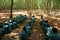Worker meeting at rubber plantation
