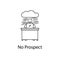 worker in no prospect icon. Element people at the workplace for mobile concept and web apps. Thin line icon for website design and