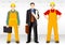 Worker ocupation. People character icons show dress of builders and foreman