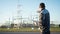 A worker at the power plant conducts an inspection