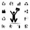 Worker rejoices, man, case icon. Simple glyph, flat vector element of People icons set for UI and UX, website or mobile