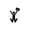 Worker rejoices, man, case icon. Simple glyph, flat vector of People icons for UI and UX, website or mobile application