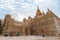 Worker renovating Ananda Temple in Bagan, Myanmar.