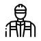 Worker repairman icon vector outline illustration