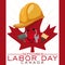 Worker\'s Equipment to Celebrate Canadian Labor Day, Vector Illustration