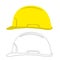 Worker safety helmet, vector illustration.flat set
