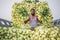 A worker is showing best fresh turnips at Savar, Dhaka, Bangladesh