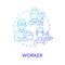 Worker social role blue gradient concept icon