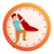 Worker stop time icon, cartoon style