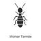 Worker termite vector icon.Black vector icon isolated on white background worker termite .
