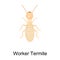 Worker termite vector icon.Cartoon vector icon isolated on white background worker termite.