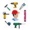 Worker with tools