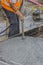 Worker using concrete vibrator 2