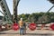 Worker watching center span of Memorial Bridge as it rises